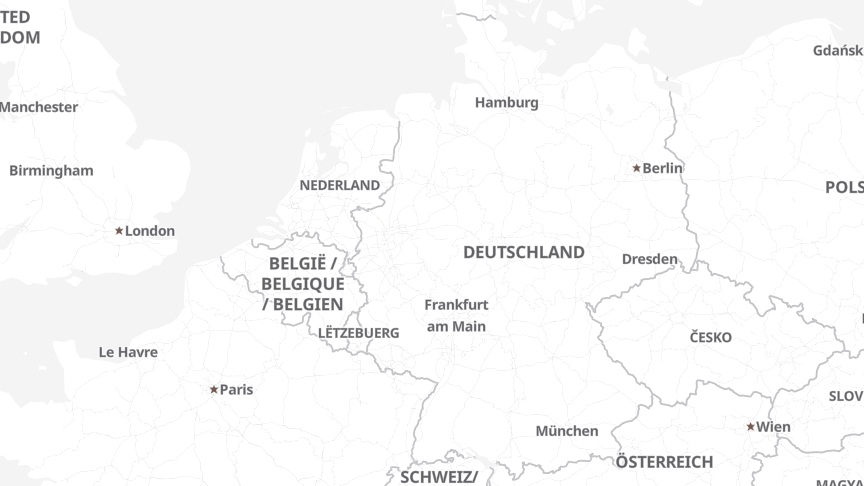 Map of the job locations