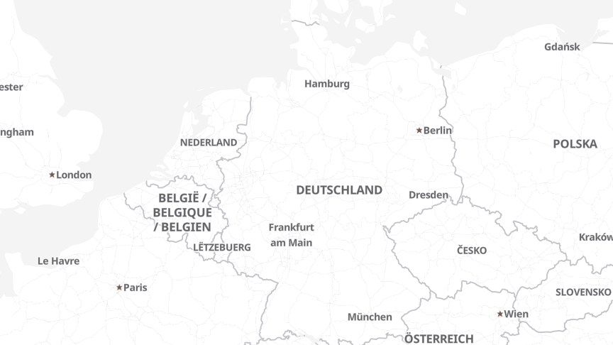 Map of the job locations