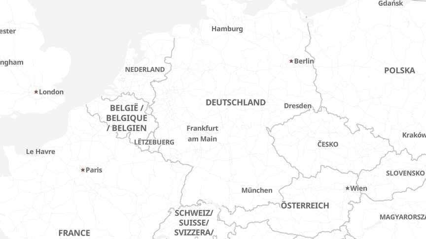 Map of the job locations