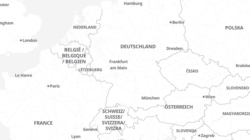 Map of the job locations