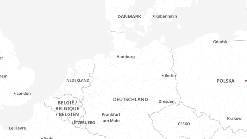 Map of the job locations