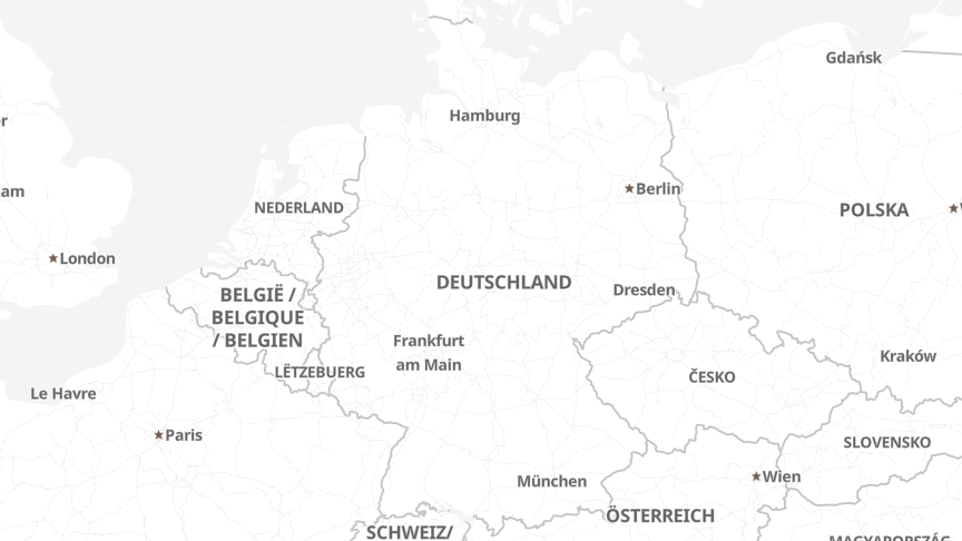 Map of the job locations