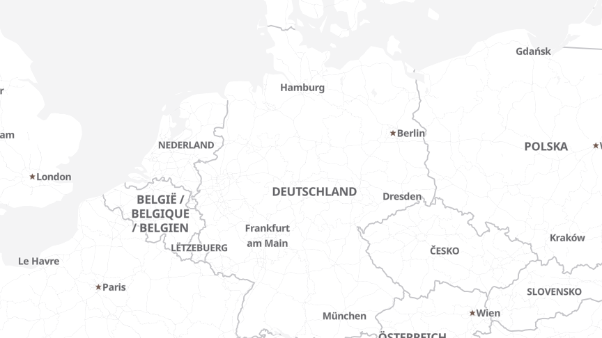 Map of the locations of HYBRID Software