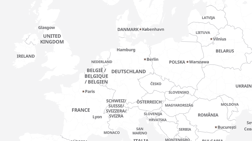 Map of the locations of ATLAS TITAN GmbH