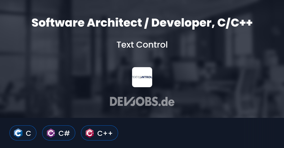 Software Architect / Developer, C/C++ at Text Control | DEVjobs.de