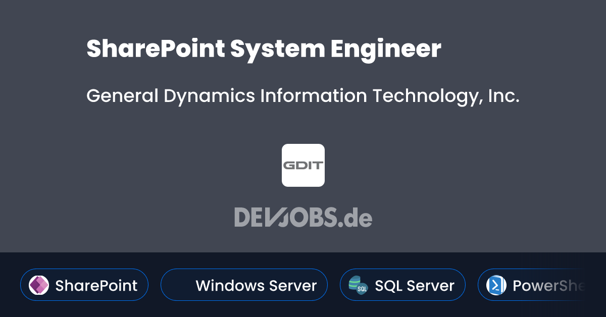 SharePoint System Engineer at General Dynamics Information Technology ...