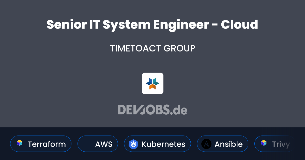 Senior IT System Engineer - Cloud at TIMETOACT GROUP | DEVjobs.de